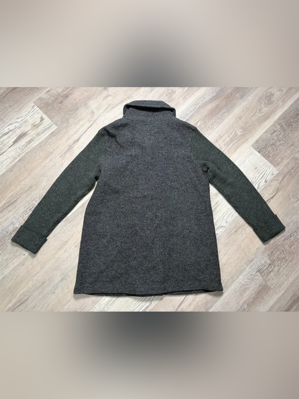 Carole Little Woman Wool Sweater Coat 1X Gray Hook Closure Plus Size - Picture 3 of 7